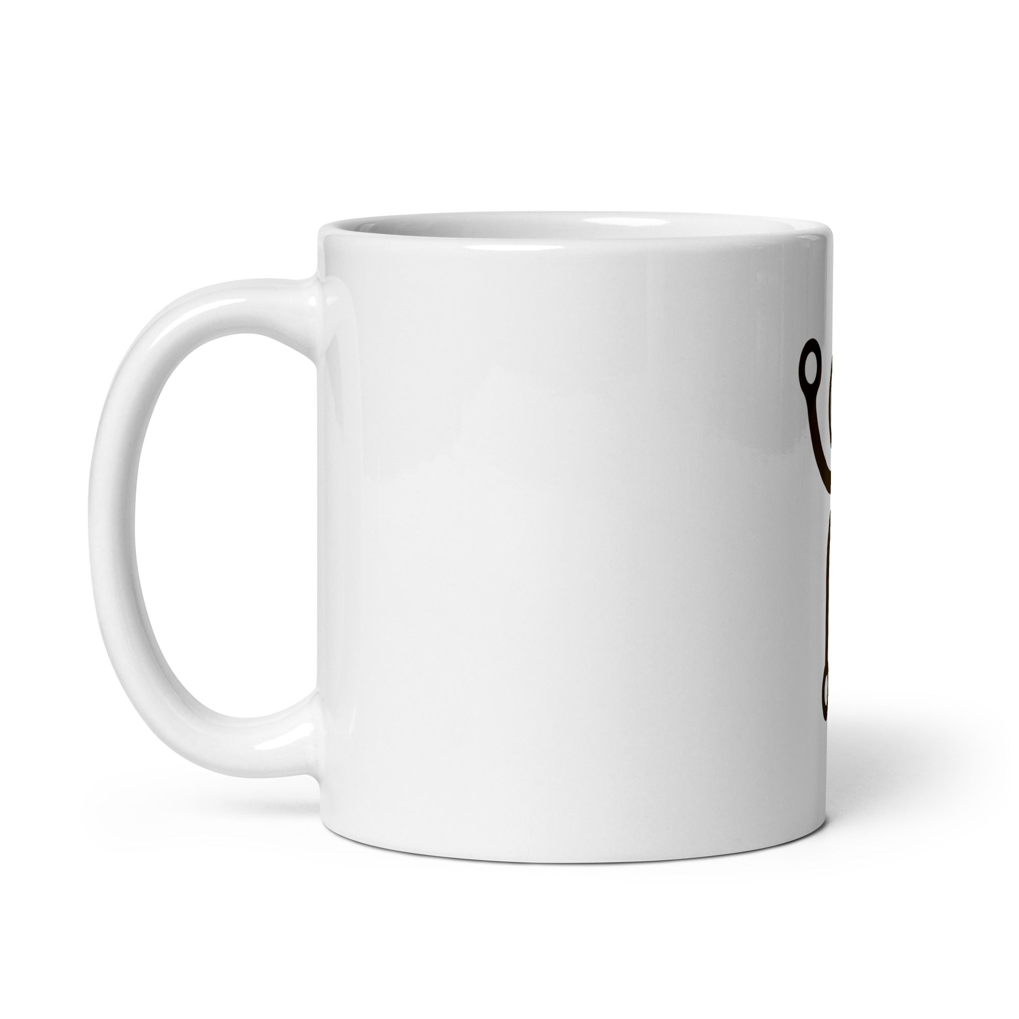 White glossy mug