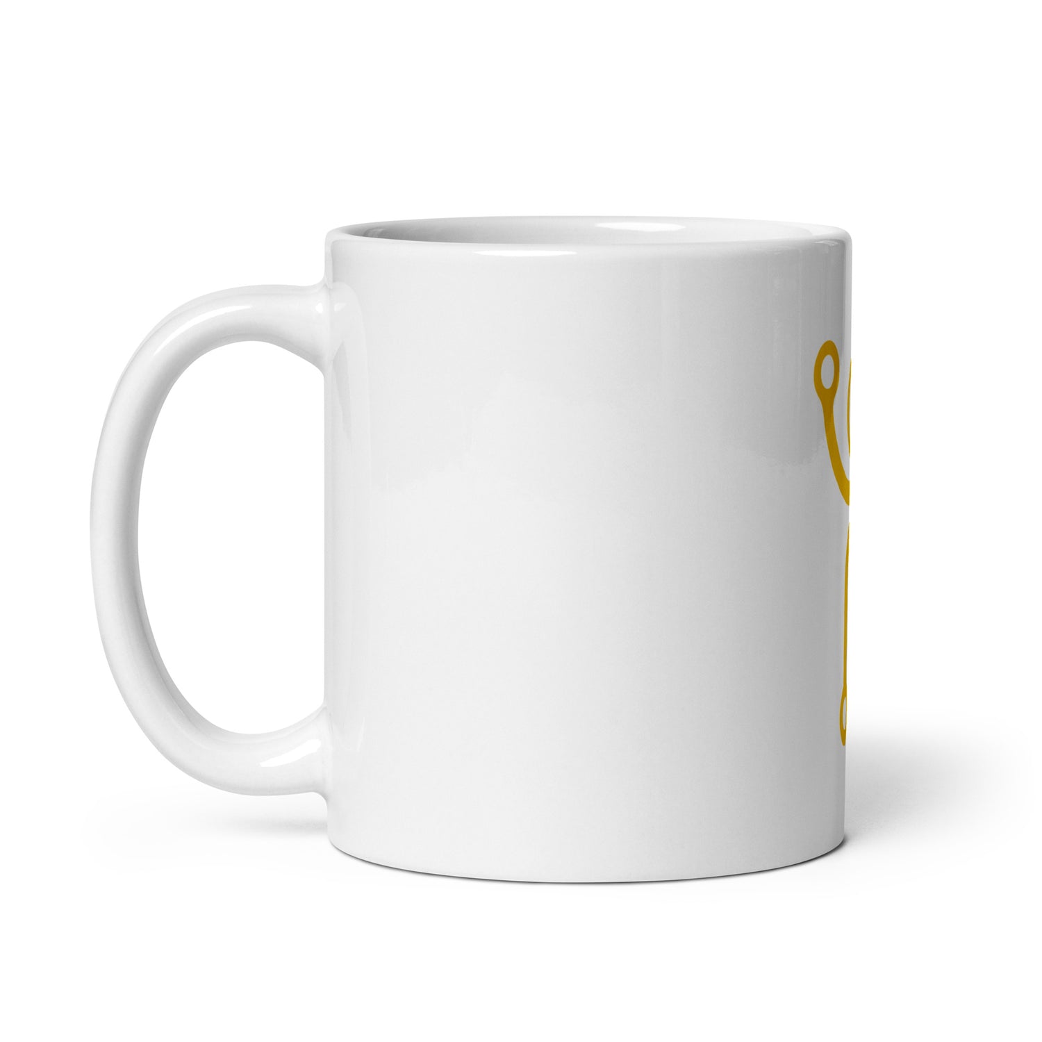 White glossy mug