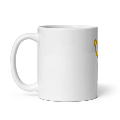 White glossy mug