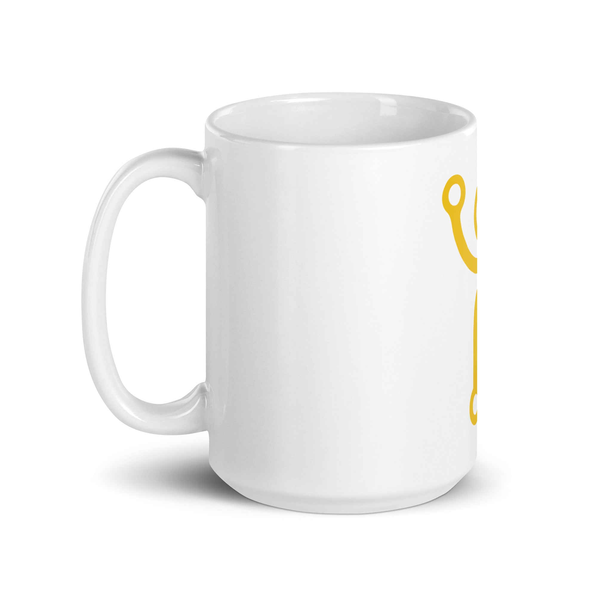 White glossy mug